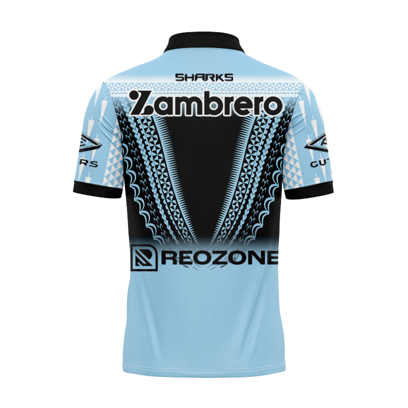 NRL Cronulla-Sutherland Sharks 2025 Pasifika Polo Shirt