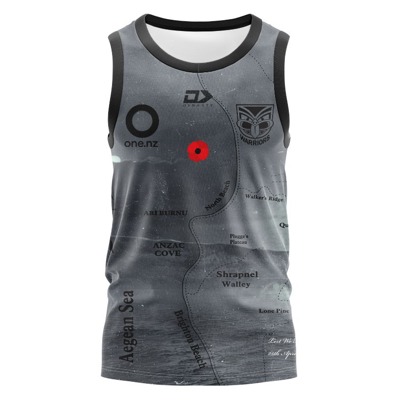 NRL New Zealand Warriors 2025 ANZAC Singlet