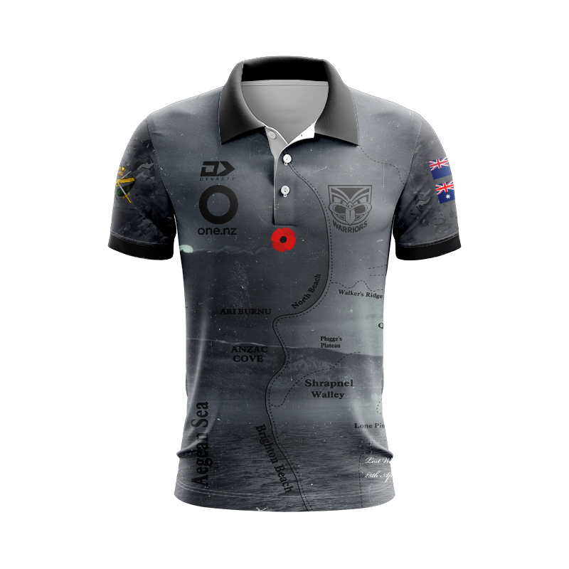 NRL New Zealand Warriors 2025 ANZAC Polo Shirt