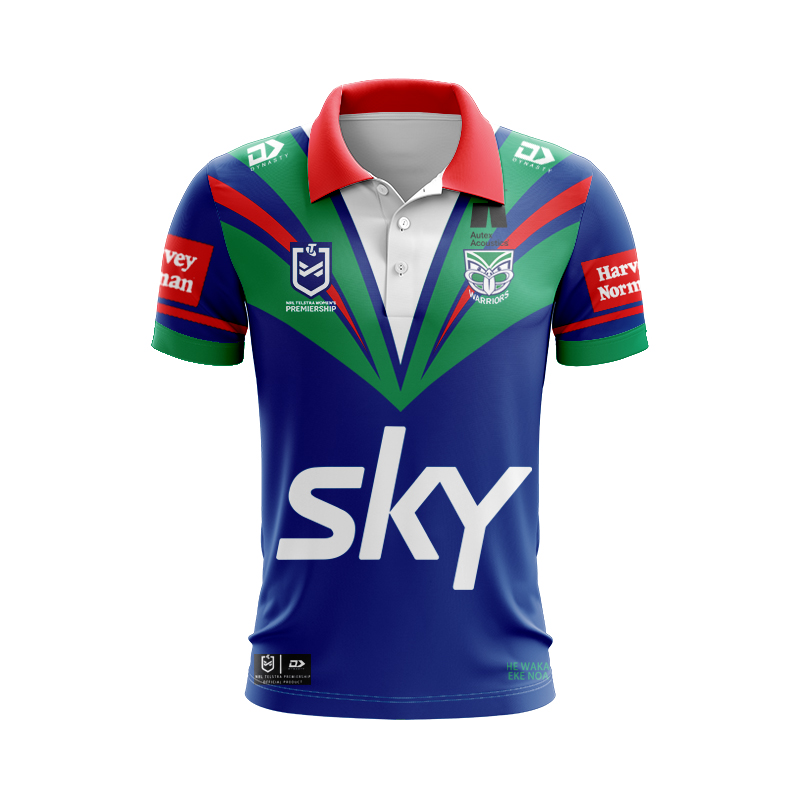 NRL New Zealand Warriors 2025 Dynasty NRLW Home Polo Shirt