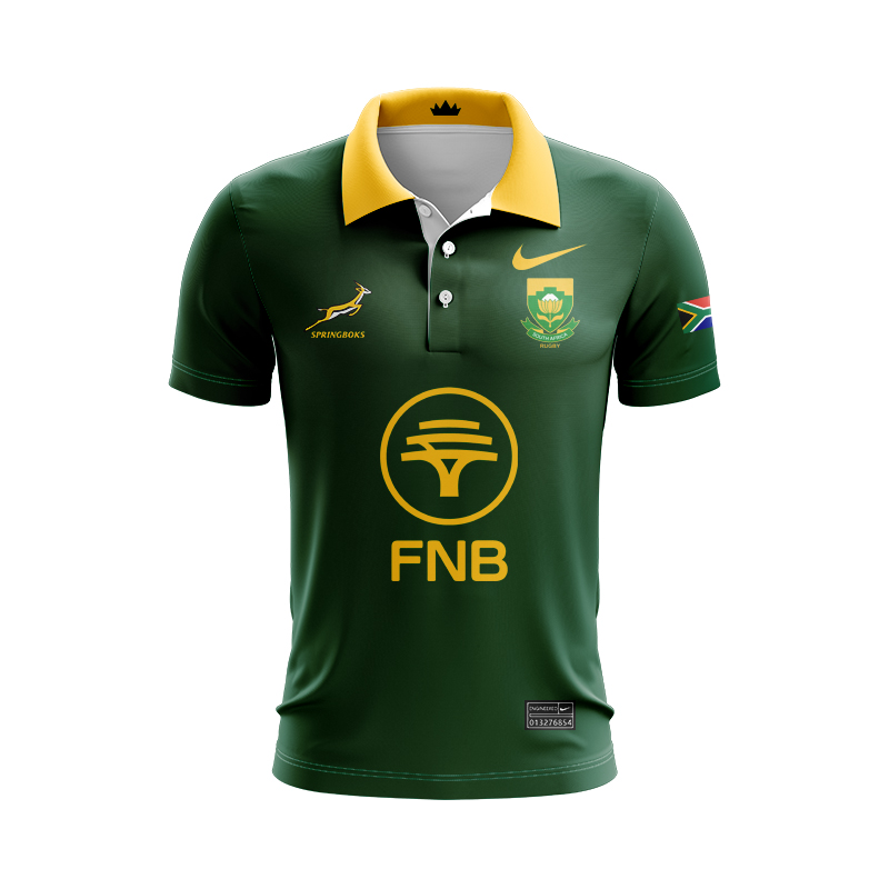 South Africa Springboks Home 2025 Green Stadium Polo Shirt