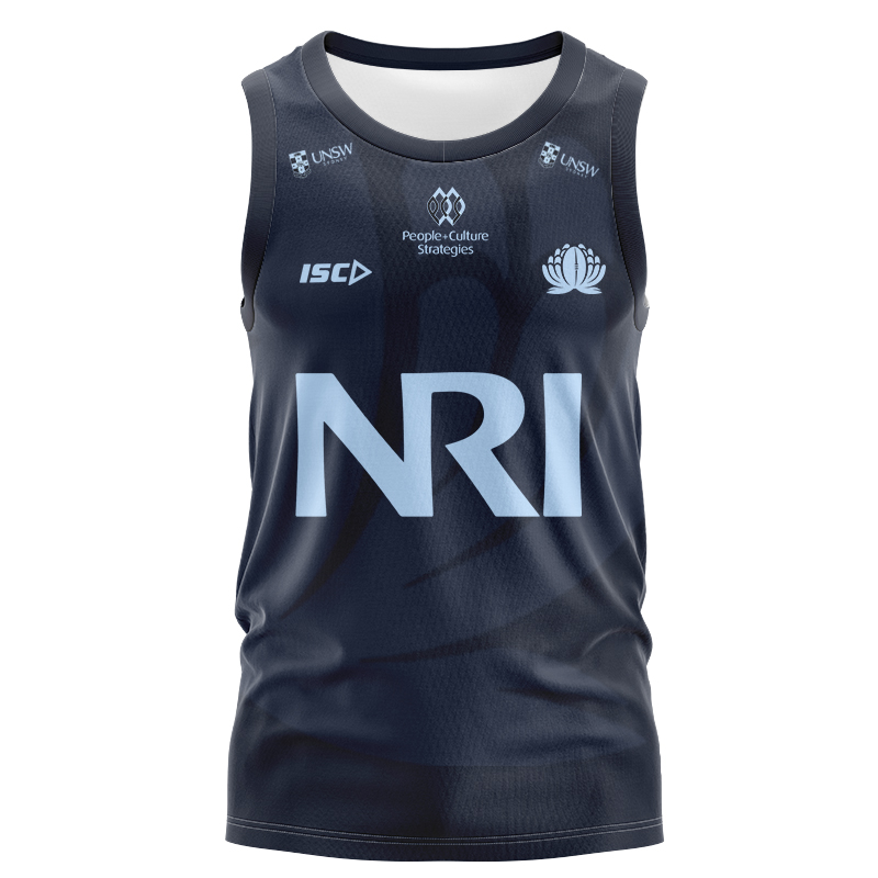 NSW Waratahs 2025 Navy Training Singlet