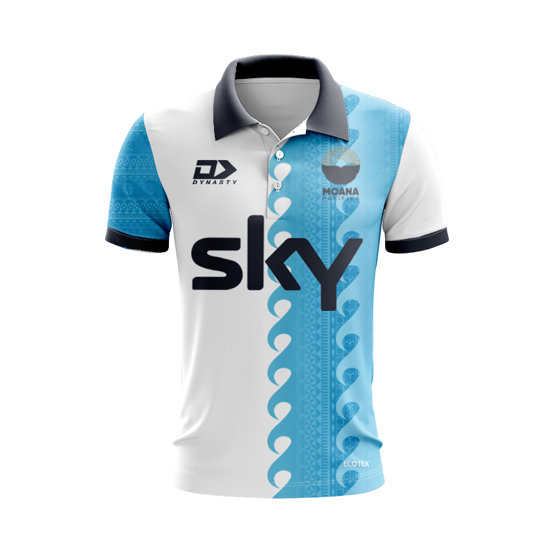 Moana Pasifika Super Rugby 2025 Beige Training Polo Shirt