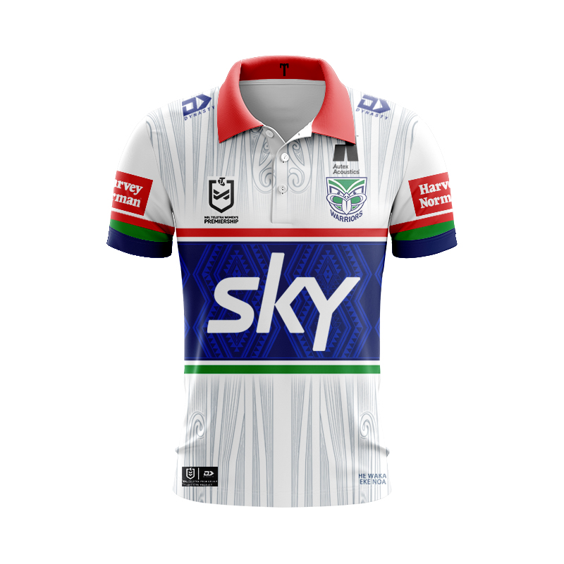 NRL New Zealand Warriors 2025 Dynasty NRLW Away Polo Shirt