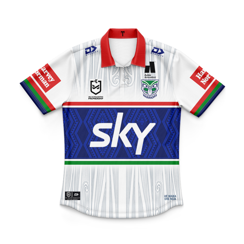 Kid's NRL New Zealand Warriors 2025 Dynasty NRLW Away Polo Jersey
