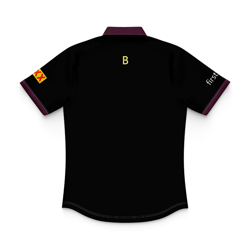Kid's NRL Brisbane Broncos 2025 Black Team Polo Shirt