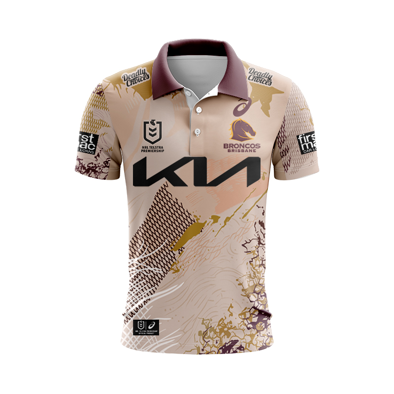 NRL Brisbane Broncos 2025 Indigenous Polo Shirt