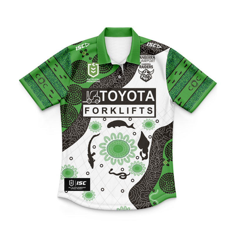 Kid's NRL Canberra Raiders 2025 Indigenous Polo Jersey