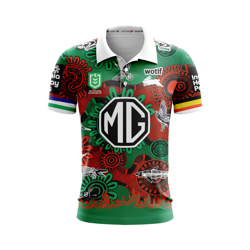 NRL South Sydney Rabbitohs 2025 Indigenous Polo Shirt