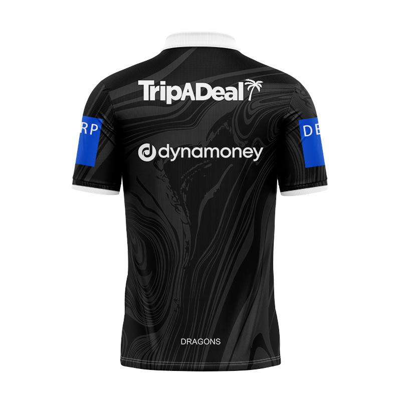 NRL St George Illawarra Dragons 2025 Charcoal Training Polo Shirt