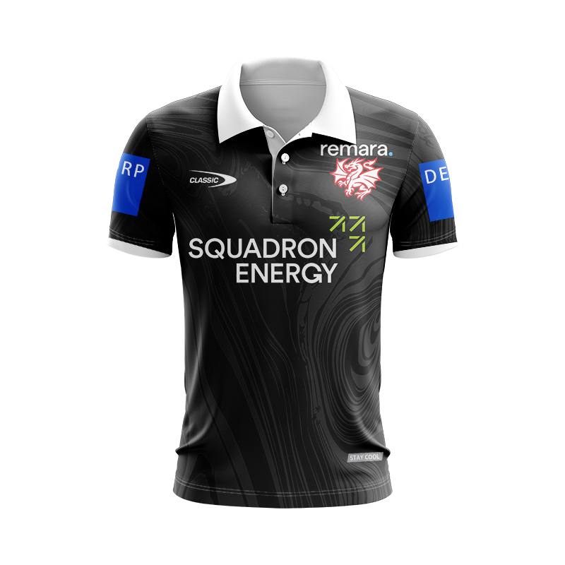 NRL St George Illawarra Dragons 2025 Charcoal Training Polo Shirt