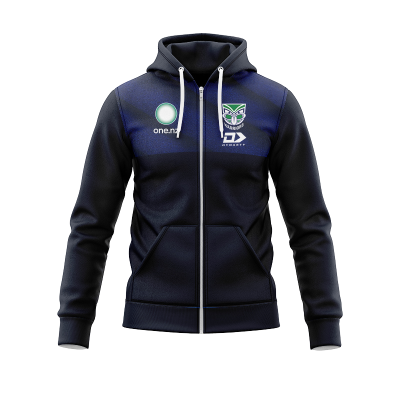 NRL New Zealand Warriors 2025 Black Sand Media Zipper Hoodie