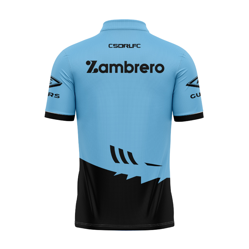 NRL Cronulla-Sutherland Sharks 2025 Sky/Blk Training Polo Shirt