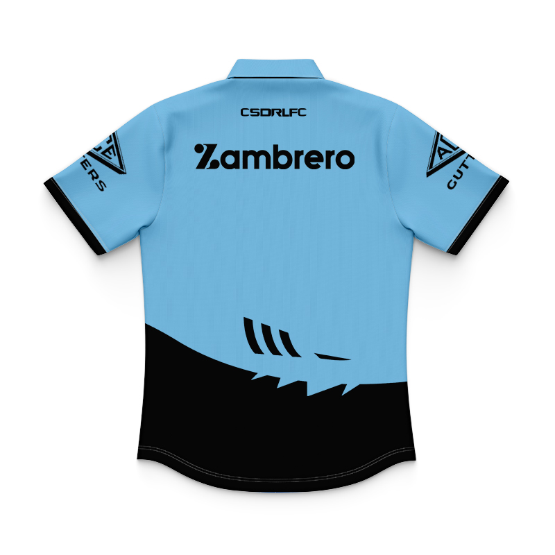 Kid's NRL Cronulla-Sutherland Sharks 2025 Sky/Blk Training Polo Jersey