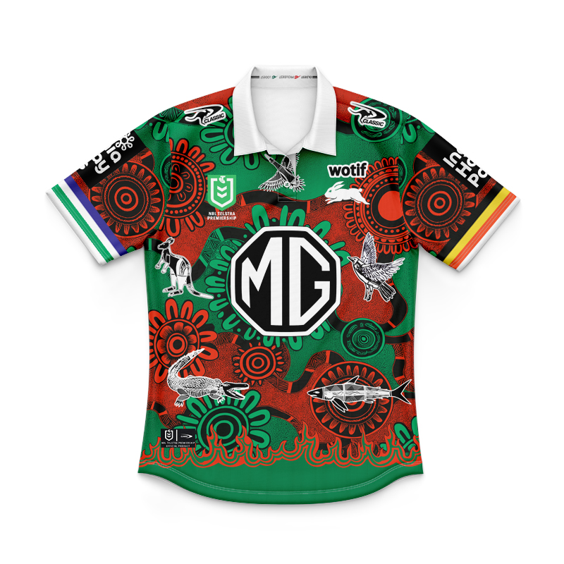 Kid's NRL South Sydney Rabbitohs 2025 Indigenous Polo Jersey