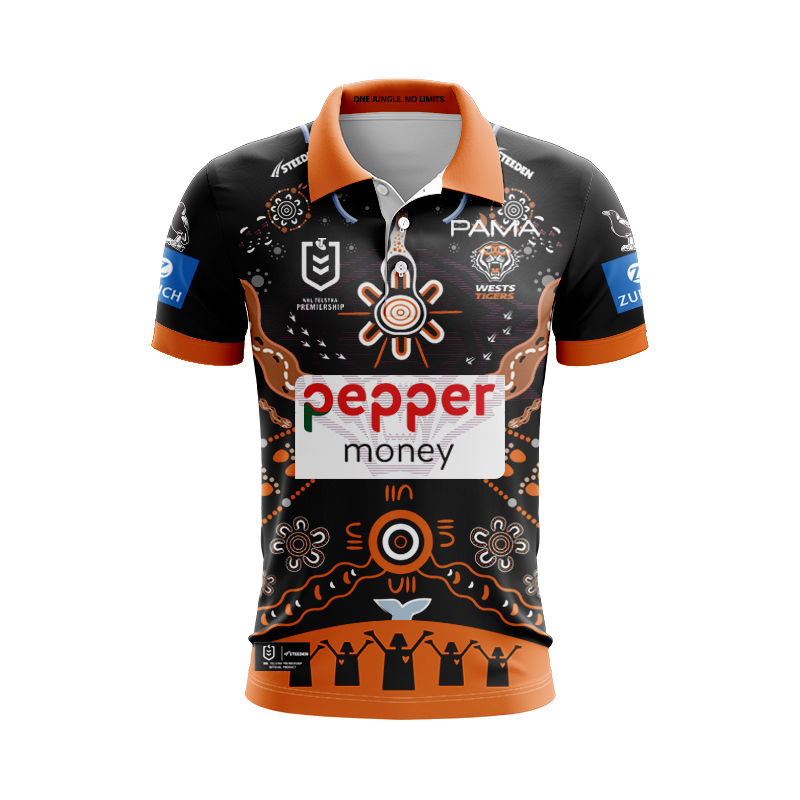 NRL Wests Tigers 2025 Indigenous Polo Shirt