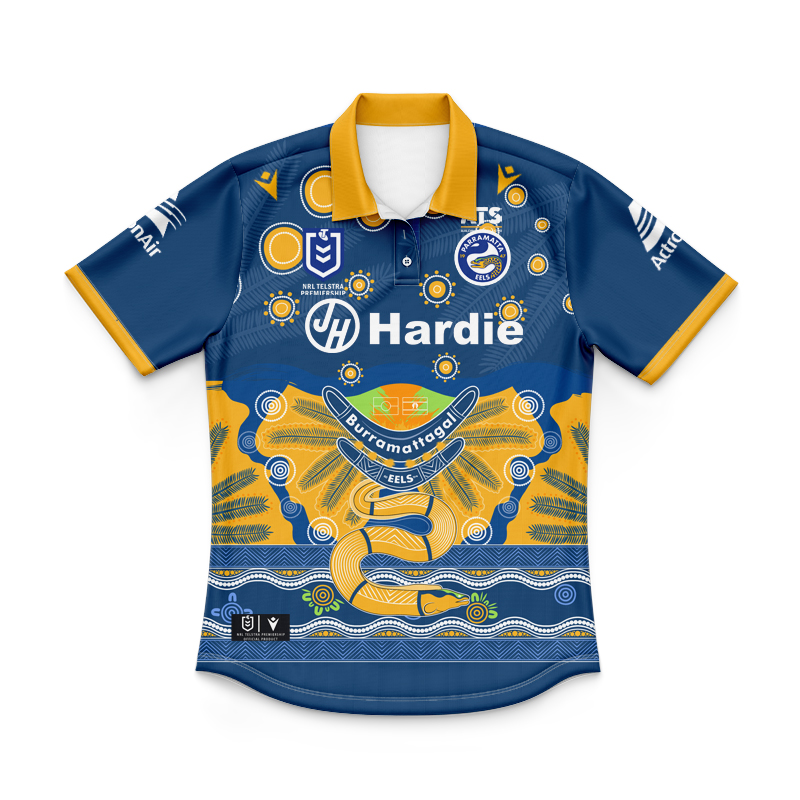 Kid's NRL Parramatta Eels 2025 Indigenous Polo Jersey