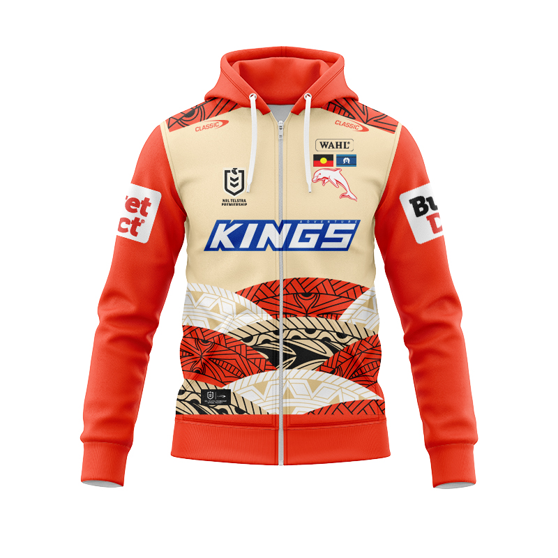 NRL Dolphins 2025 Indigenous Zipper Hoodie