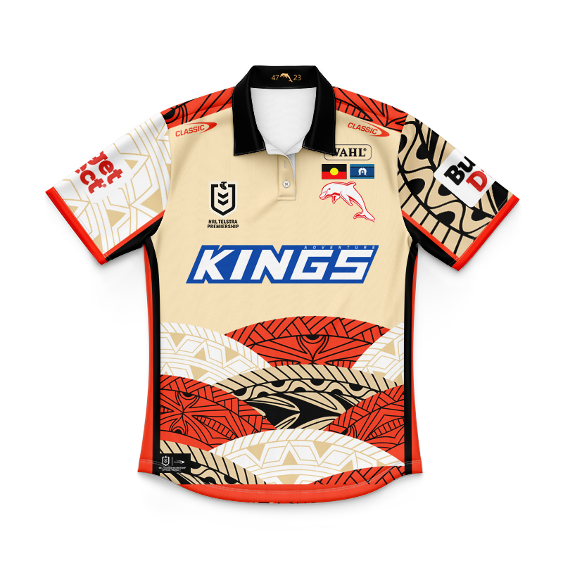 Kid's NRL Dolphins 2025 Indigenous Polo Jersey