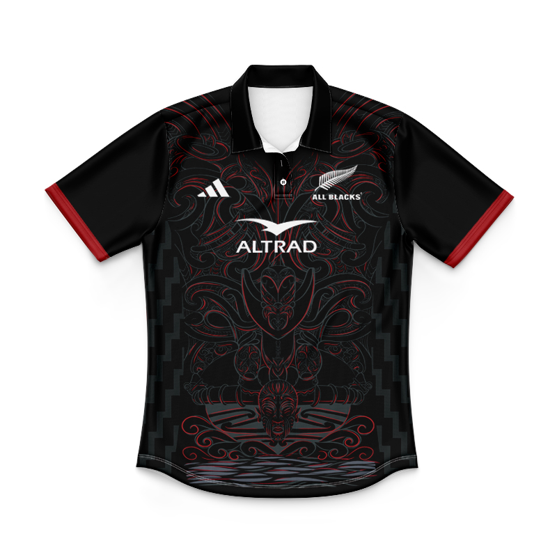 Kid's Maori All Blacks 2025 Home Polo Jersey