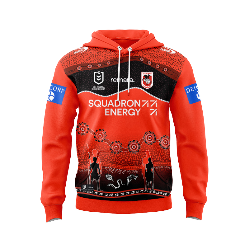 NRL St George Illawarra Dragons 2025 Indigenous Sport Hoodie