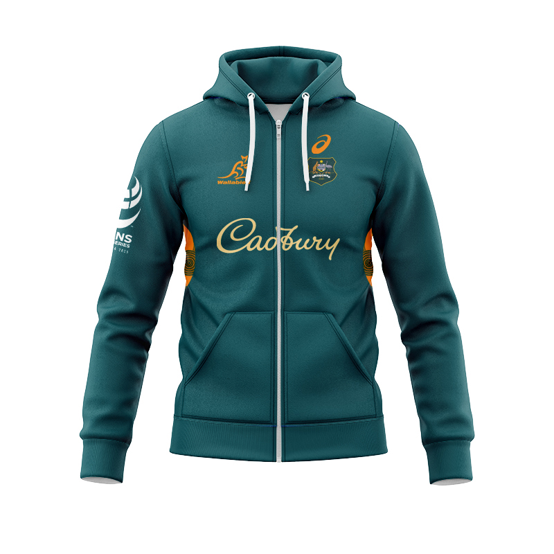 Australian Wallabies 2025 Lions Tour Warm Up Zipper Hoodie