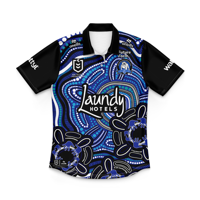 Kid's NRL Canterbury-Bankstown Bulldogs 2025 Indigenous Polo Jersey