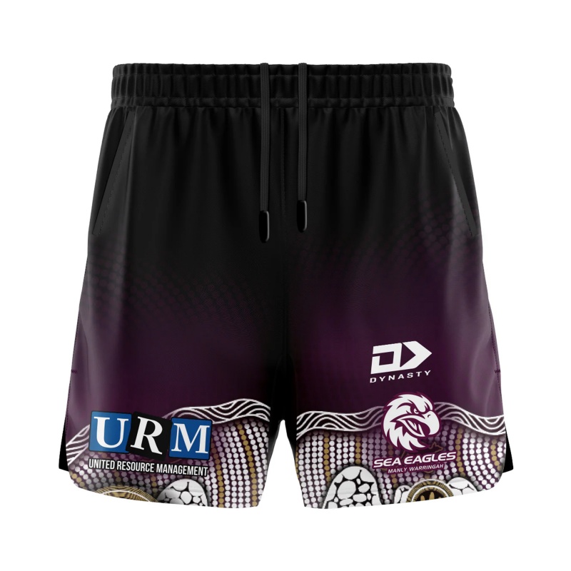 NRL Manly Warringah Sea Eagles 2025 Indigenous Gym Shorts
