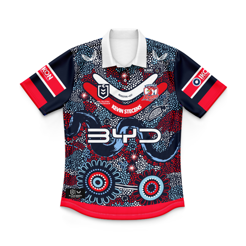 Kid's NRL Sydney Roosters 2025 Indigenous Polo Jersey