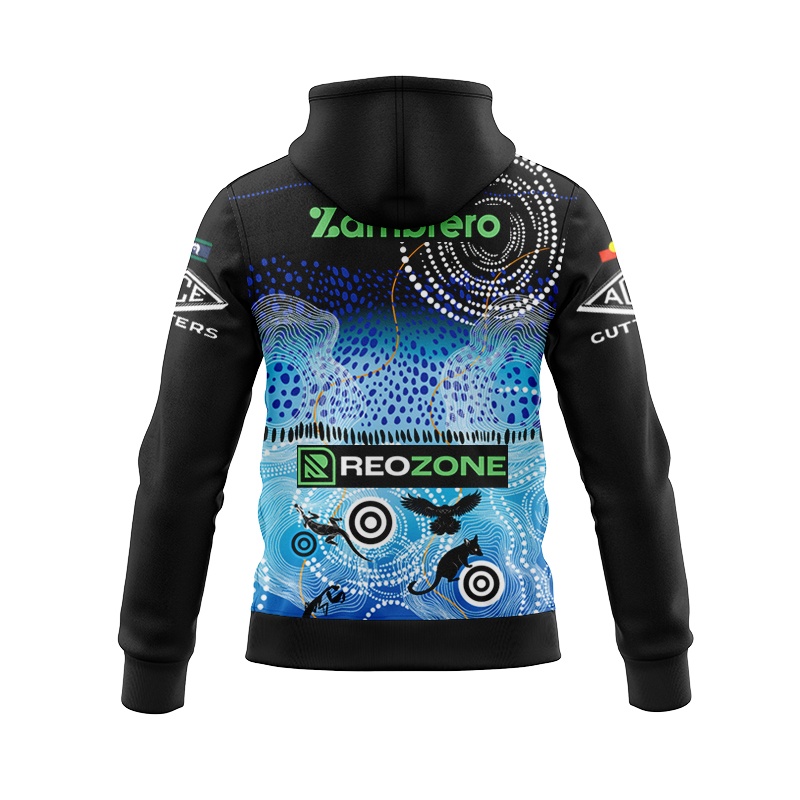 NRL Cronulla-Sutherland Sharks 2025 Indigenous Zipper Hoodie