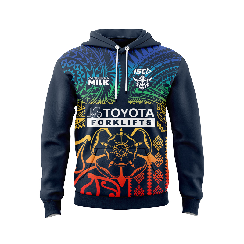 NRL Canberra Raiders 2024 Multicultural Run Out Sport Hoodie