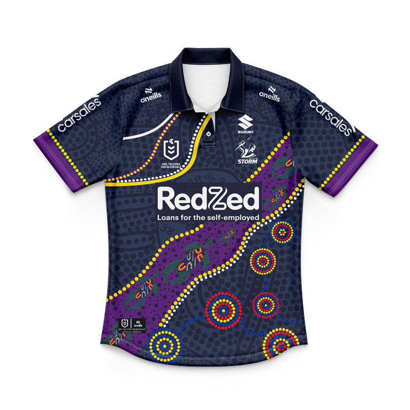 Kid's NRL Melbourne Storm 2025 Indigenous Polo Jersey