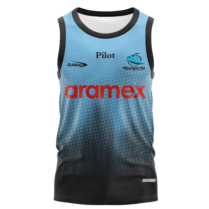NRL Cronulla-Sutherland Sharks 2025 Sky Training Singlet