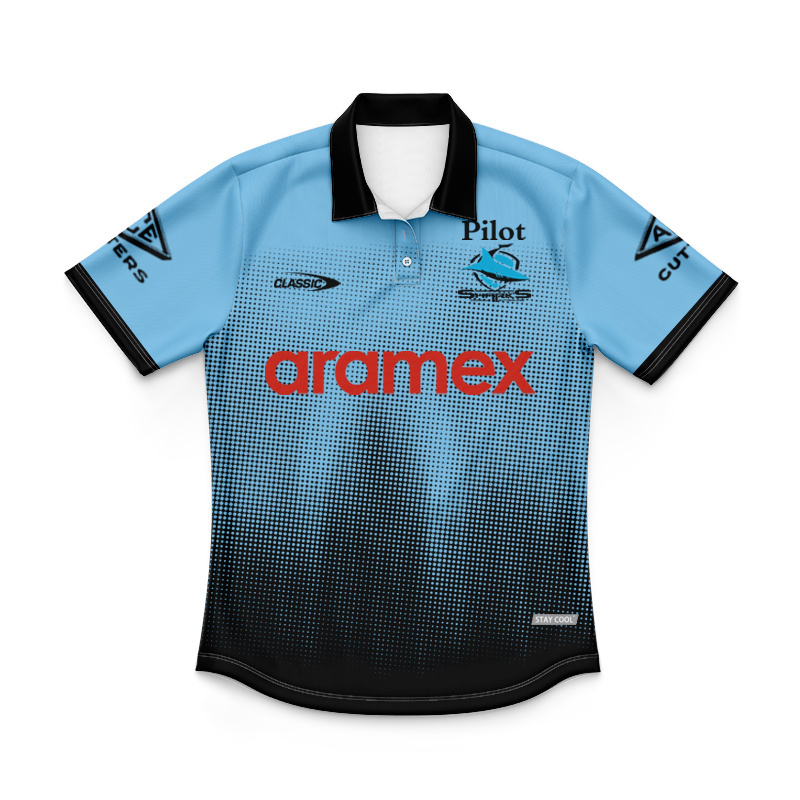 Kid's NRL Cronulla-Sutherland Sharks 2025 Sky Training Polo Jersey