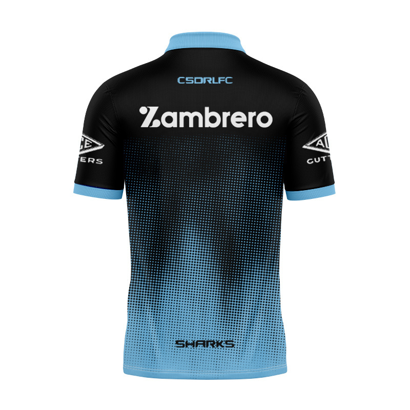 NRL Cronulla-Sutherland Sharks 2025 Blk Training Polo Shirt