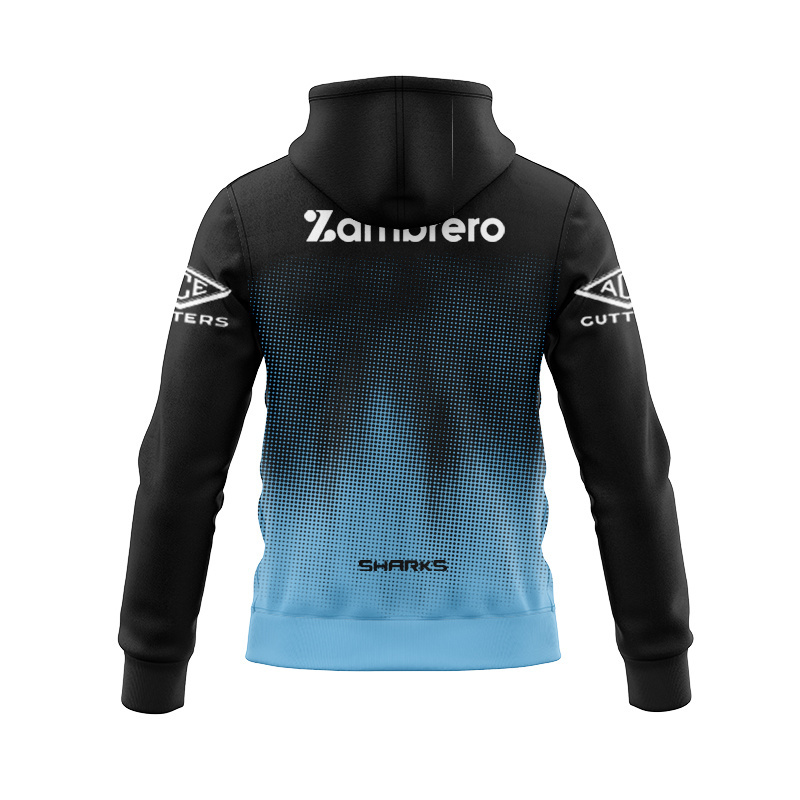 NRL Cronulla-Sutherland Sharks 2025 Blk Training Zipper Hoodie