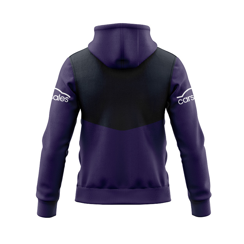 NRL Melbourne Storm 2025 Media Black Purple Zipper Hoodie
