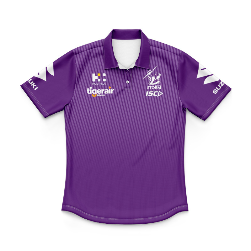 Kid's NRL Melbourne Storm 2025 Media Polo Jersey