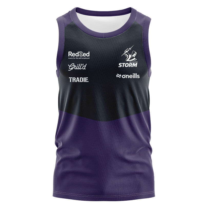 NRL Melbourne Storm 2025 Media Black Purple Signlet
