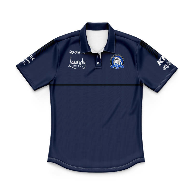 Kid's NRL Canterbury-Bankstown Bulldogs 2025 Navy Media Polo Jersey
