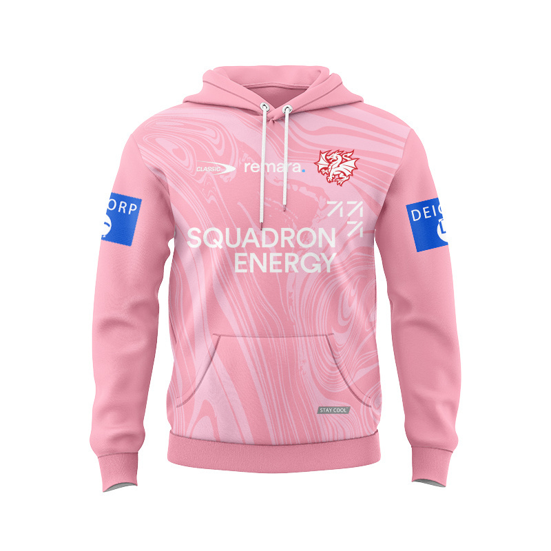 NRL St George Illawarra Dragons 2025 Pink Training Sport Hoodie