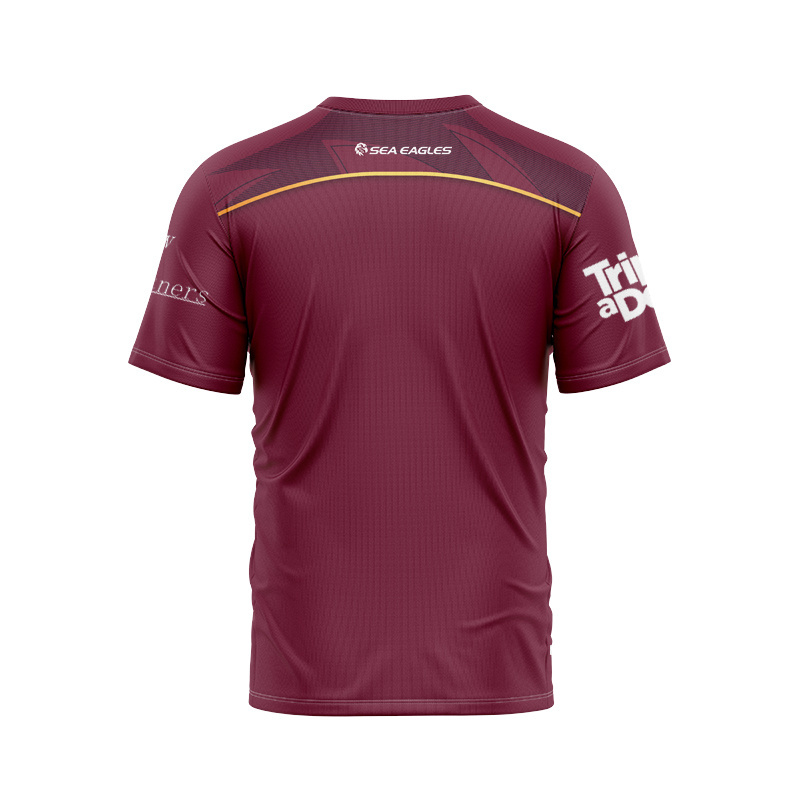 NRL Manly Warringah Sea Eagles 2025 Maroon Media Tee