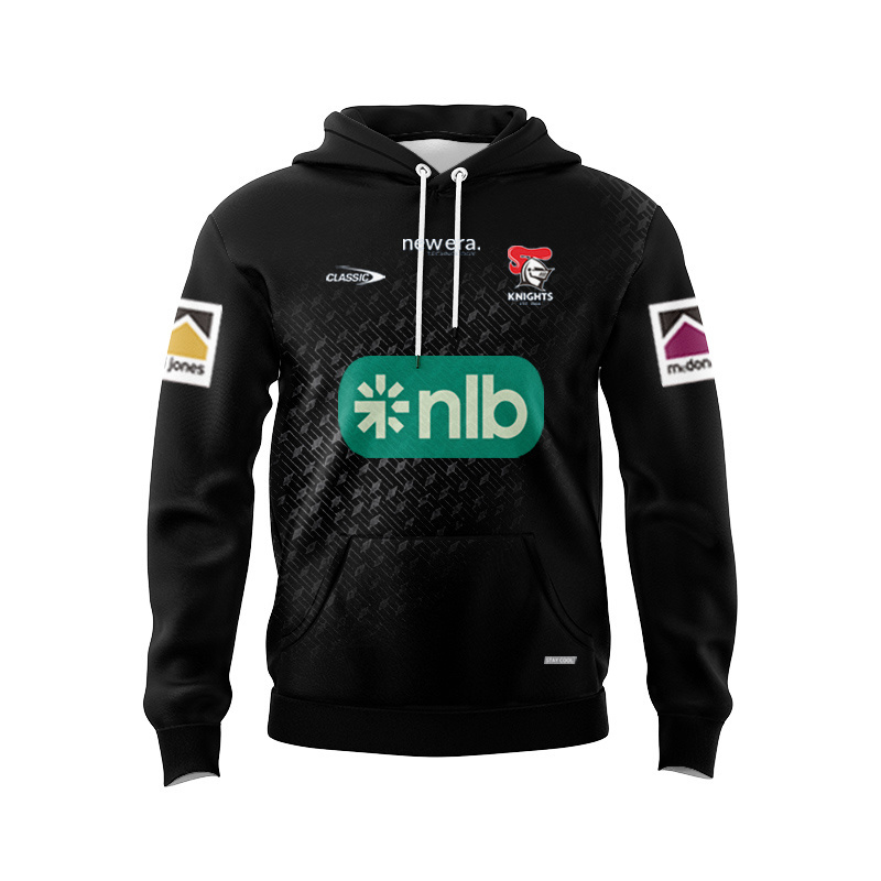 NRL Newcastle Knights 2025 Black Training Sport Hoodie