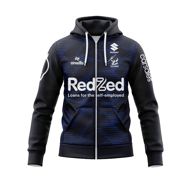 NRL Melbourne Storm 2025 Navy Training Zipper Hoodie