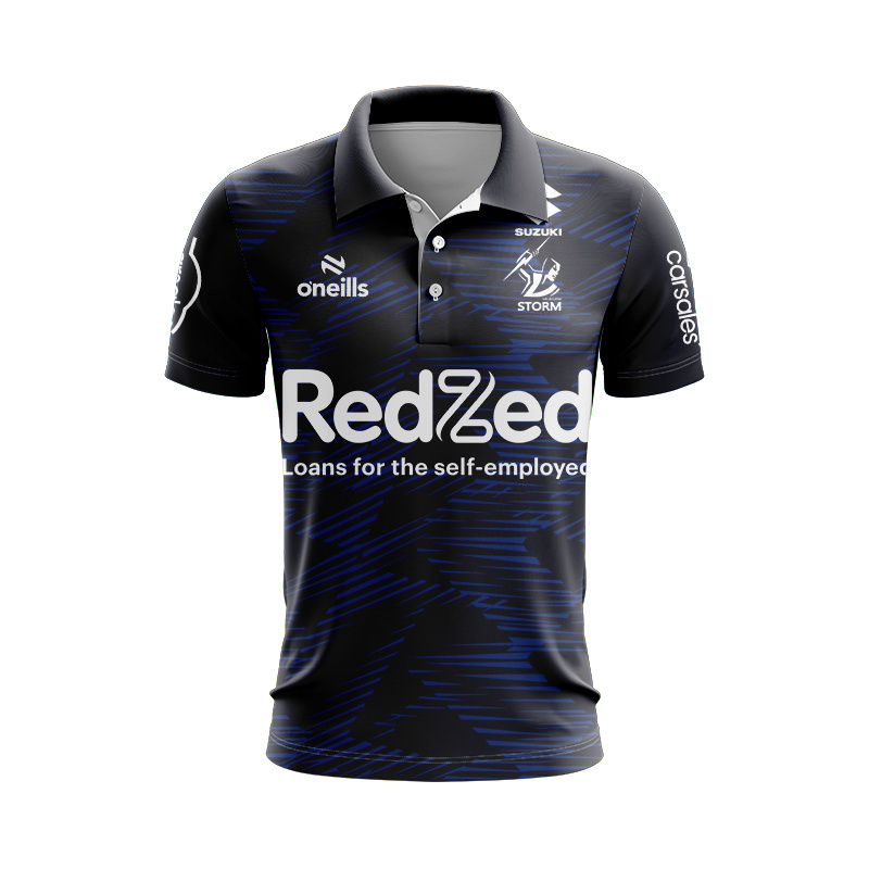 NRL Melbourne Storm 2025 Navy Training Polo Shirt