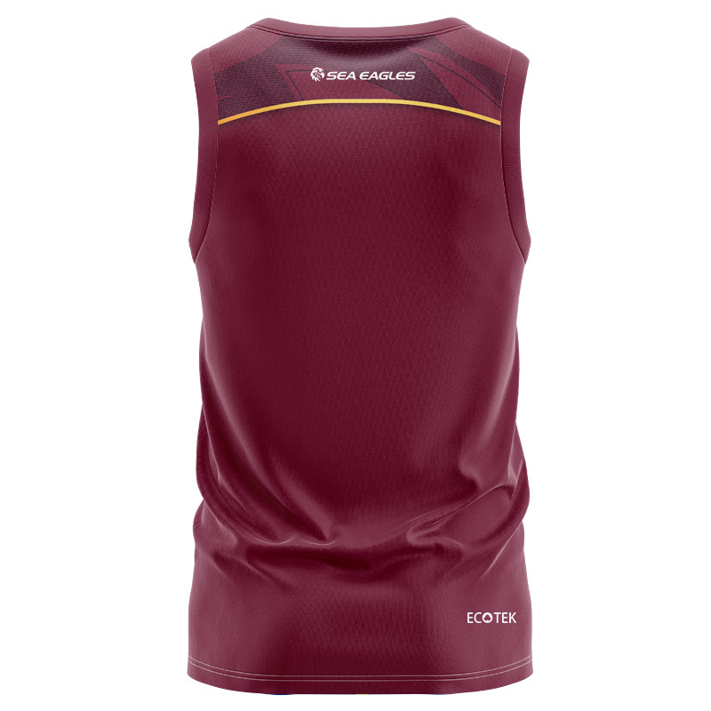 NRL Manly Warringah Sea Eagles 2025 Maroon Media Singlet