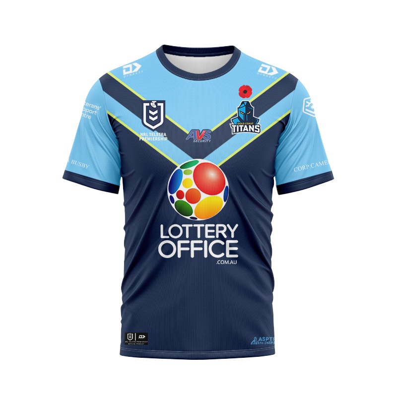 NRL Gold Coast Titans ANZAC Navy T-shirt