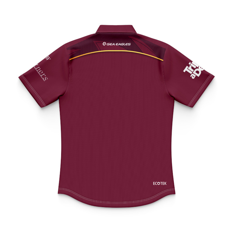 Kid's NRL Manly Warringah Sea Eagles 2025 Maroon Media Polo Jersey