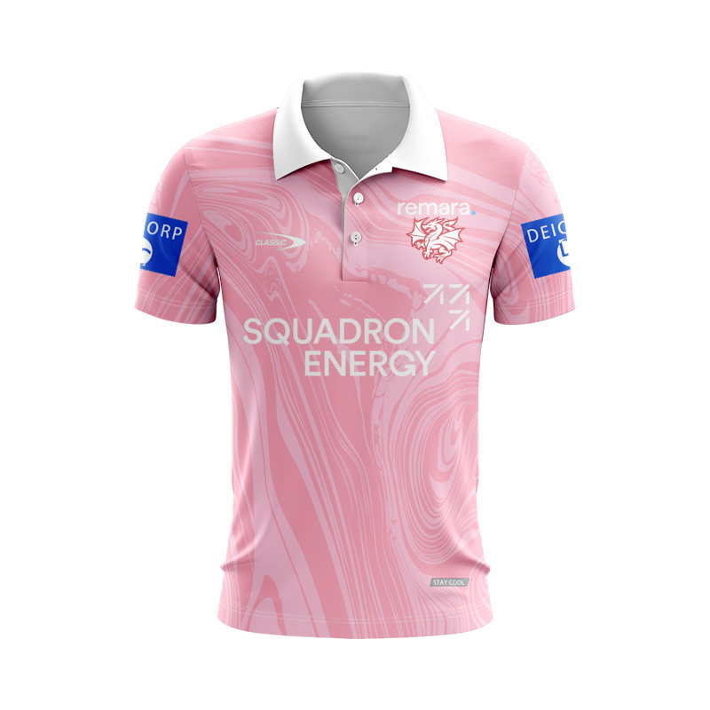 NRL St George Illawarra Dragons 2025 Pink Training Polo Shirt