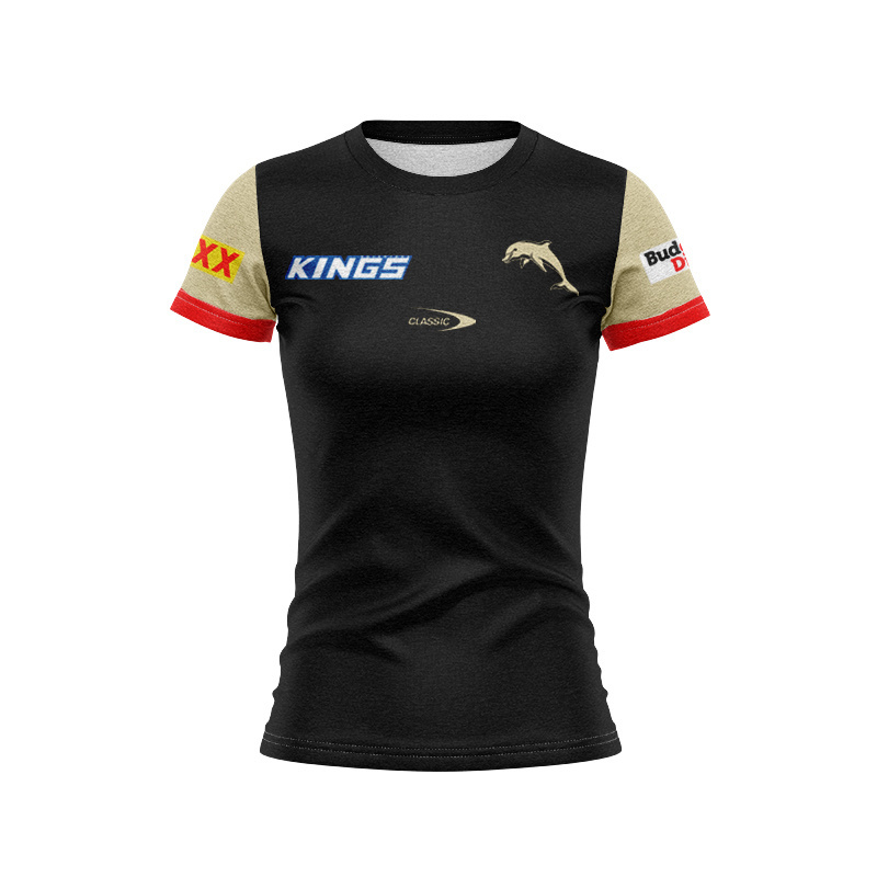 Women's NRL Dolphins 2025 Black Players Media Jersey